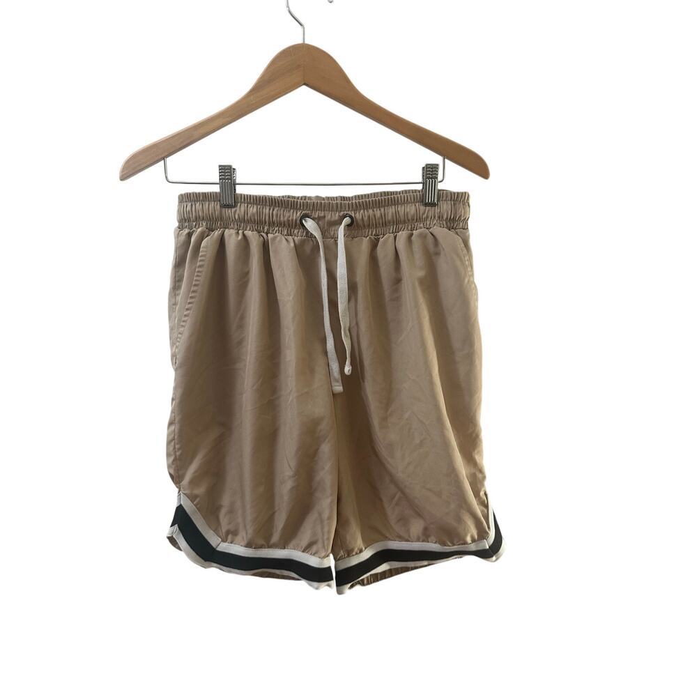 BOOHOOMAN Beige Lounge Athletic Shorts SIZE SMALL Drawstring Casual Basketball